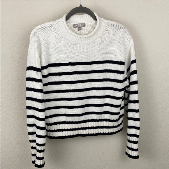 J. Crew Women's Striped Sweater - Black and White - Picture 1 of 5
